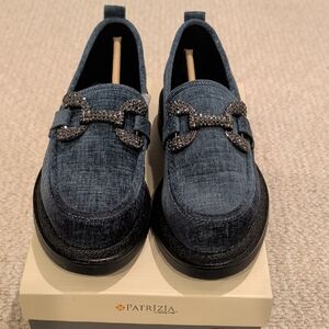 Patrizia Blue Women's Loafers with Embellished Detail